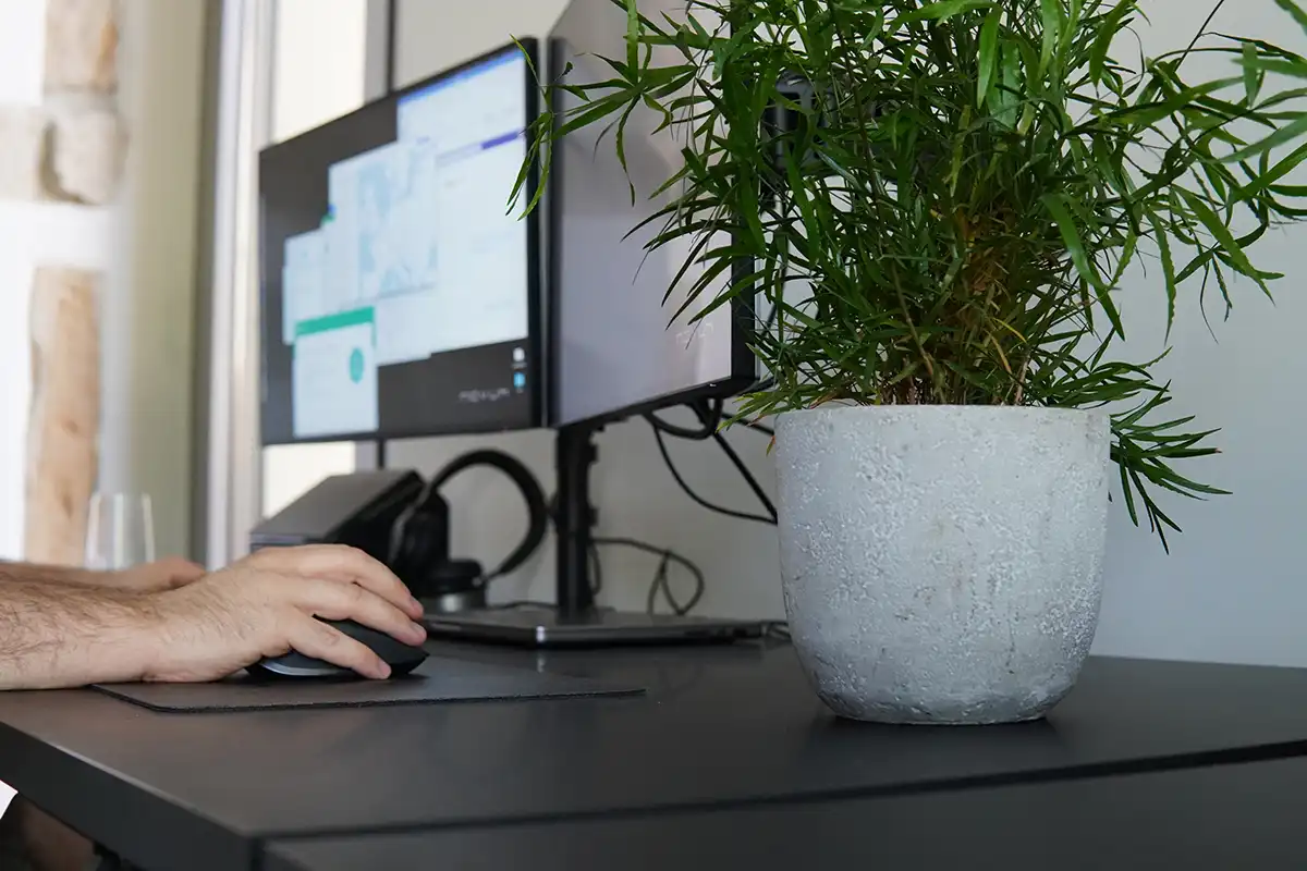 Villa Nova, Arbeitsplatz mit Monitor